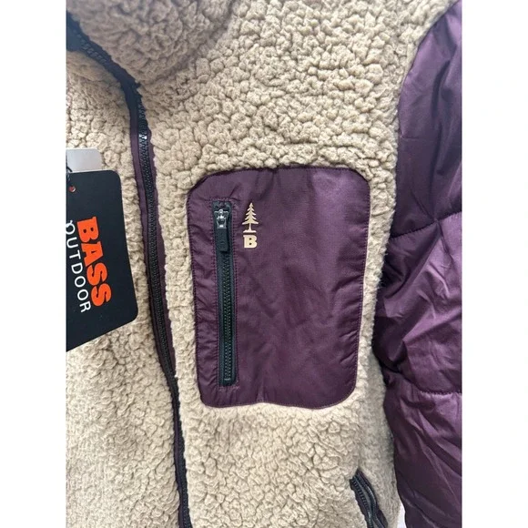 Bass Outdoor Women's Quilted Sherpa Puffer Jacket‎ Toasted Nut SIZE MEDIUM - Picture 5 of 9